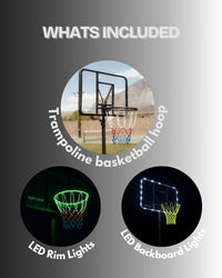 EXTREME Ultimate BUNDLE (Trampoline Basketball Hoop + LED Backboard Lights + LED Rim Lights)