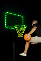 EXTREME NIGHTIME BUNDLE (Hoop, LED Rim and Backboard Lights, Glow in the dark net, Glow in the dark ball)