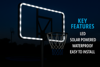 EXTREME NIGHTIME BUNDLE (Hoop, LED Backboard lights, LED Rim lights, Glow in the dark Basketball, Glow in the dark net)