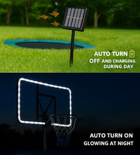 EXTREME NIGHTIME BUNDLE (Hoop, LED Backboard lights, LED Rim lights, Glow in the dark Basketball, Glow in the dark net)