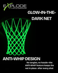 EXTREME NIGHTIME BUNDLE (Hoop, LED Backboard lights, LED Rim lights, Glow in the dark Basketball, Glow in the dark net)