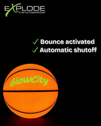 EXTREME NIGHTIME BUNDLE (Hoop, LED Backboard lights, LED Rim lights, Glow in the dark Basketball, Glow in the dark net)